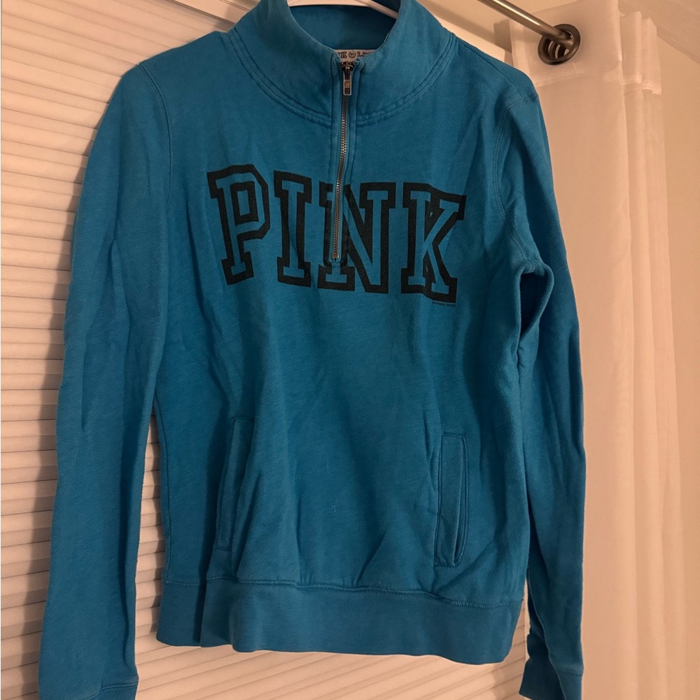 Victoria's Secret PINK Turquoise Quarter Zip